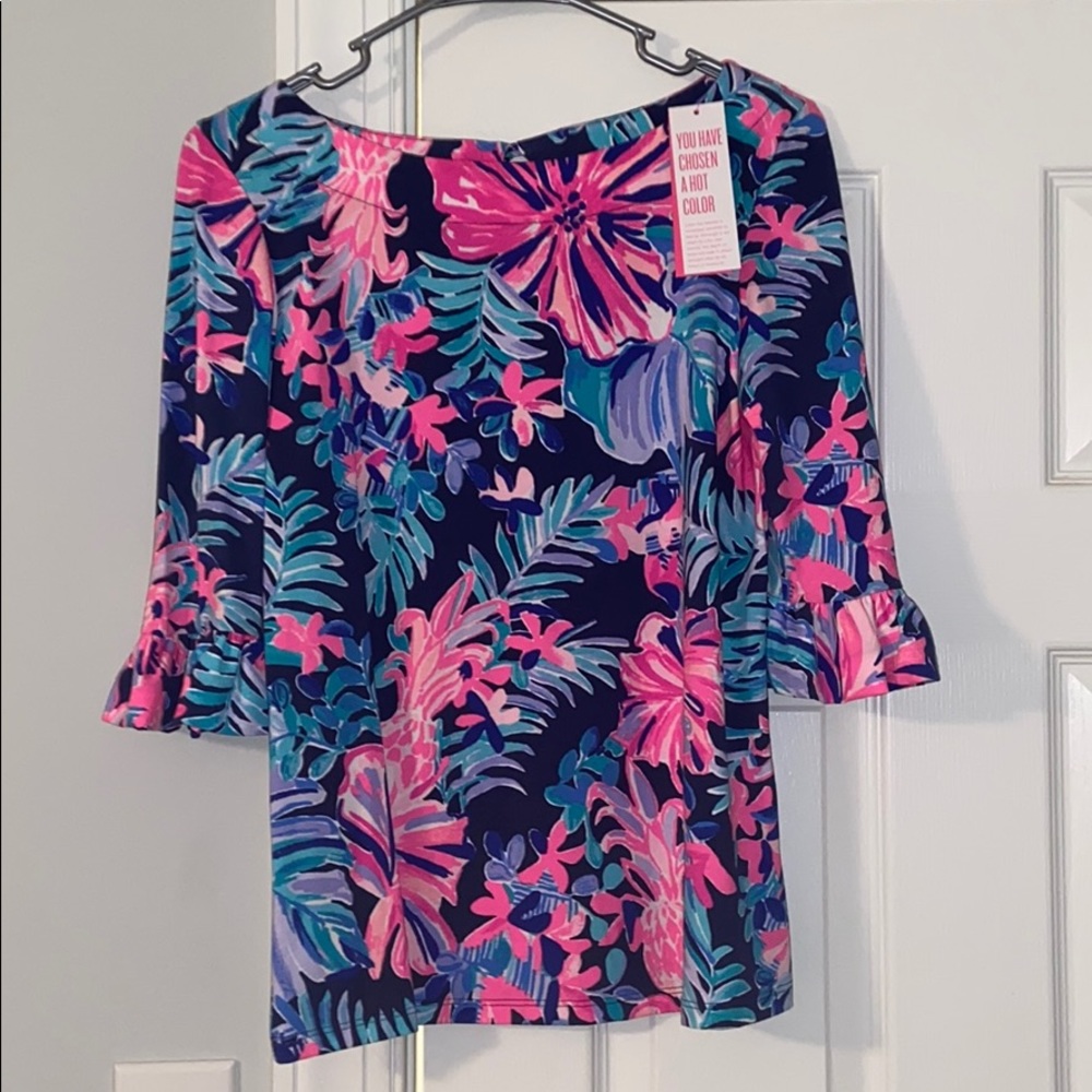 Lilly Pulitzer Waverly Ruffle Top